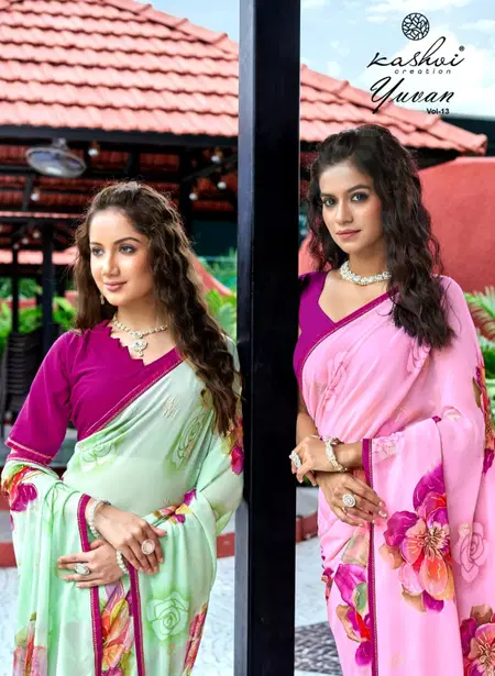 Yuvan Vol 13 By Kashvi Georgette Surat Daily Wear Saree Wholesale Market